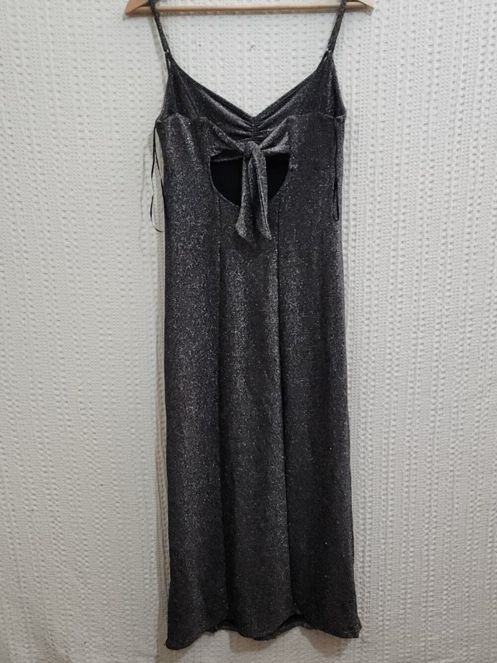 Urban Outfitters Arna Sparkle Midi Dress Gray and Black Women's Size Medium - Picture 2 of 14